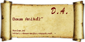 Daum Anikó névjegykártya